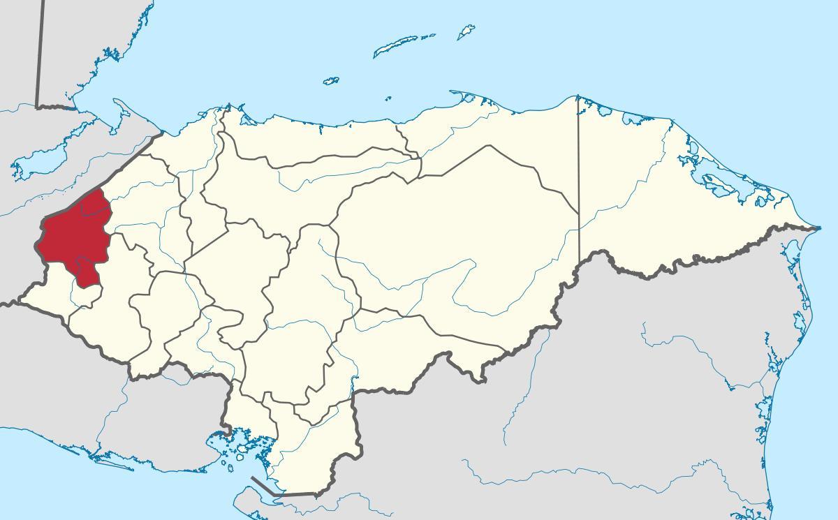 kart av copan i Honduras