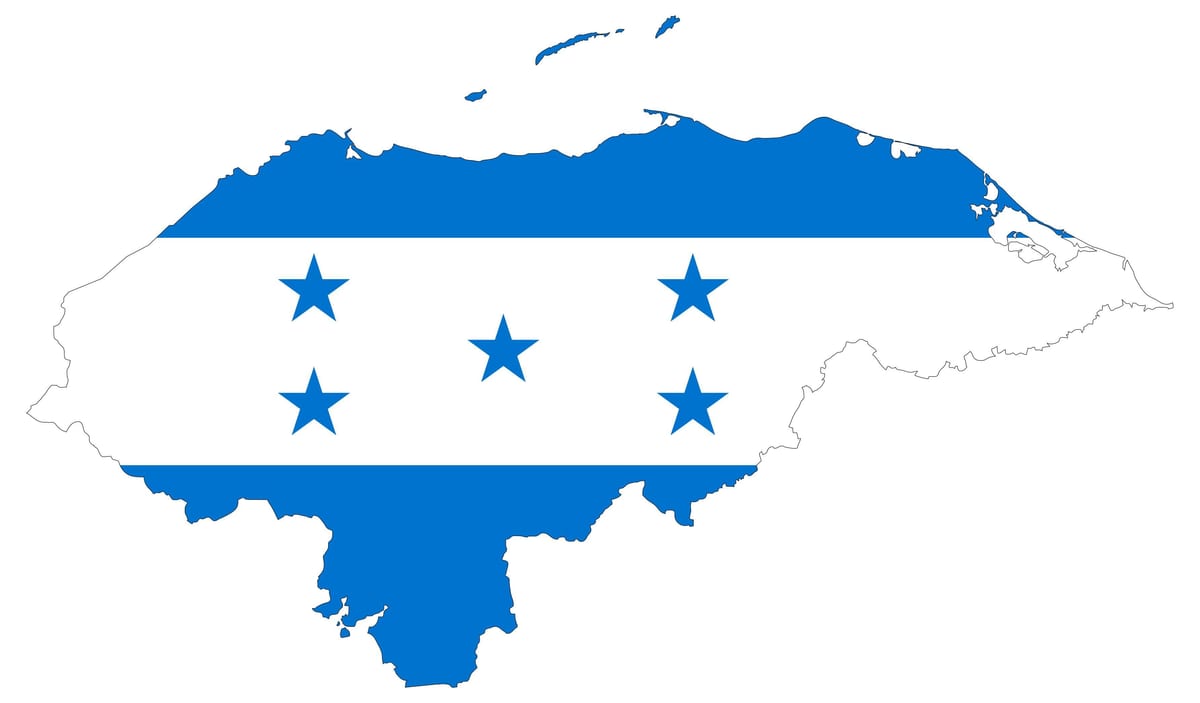 kart over Honduras flagg