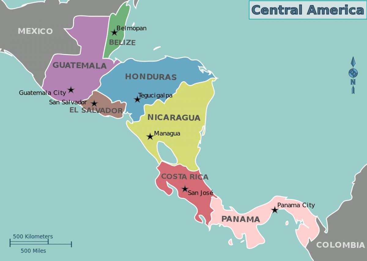 kart over Honduras kart sentral-amerika