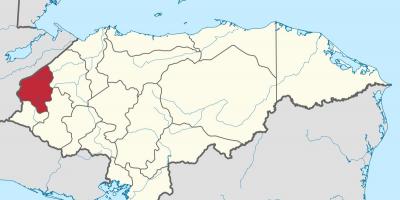 Kart av copan i Honduras