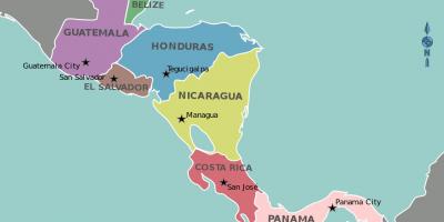 Kart over Honduras kart sentral-amerika