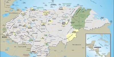 Kart over Honduras veien