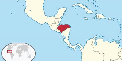 Honduras plassering på verdenskartet