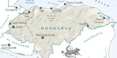 Kartet av la ceiba i Honduras